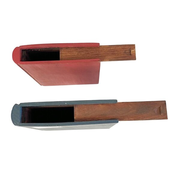 Vintage 2002 Tender Heart Treasures Book Shaped Wood Piggy Bank Set of 2 - Picture 4 of 8